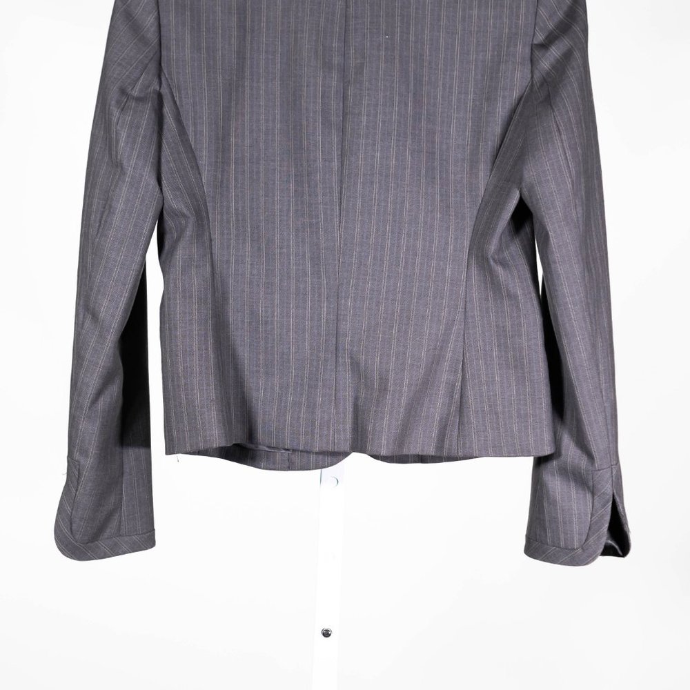 Banana Republic Women's Blazer Gray Striped Stretch Preppy Career Suit Jacket 0 - Picture 8 of 9